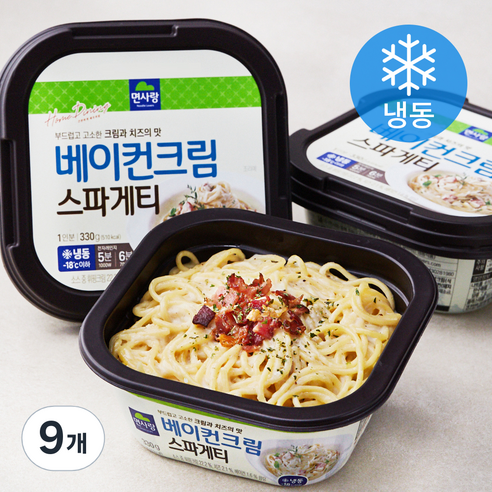 전자레인지  면사랑 베이컨크림 스파게티 (냉동), 330g, 9개