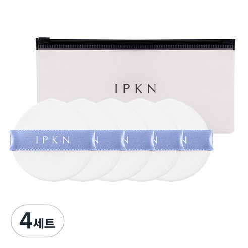 입큰 스킨피니쉬 피팅 루비셀 쿠션 퍼프 5p + 파우치 세트, 블루, 4세트