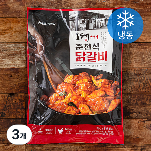 프레시지 오근내 춘천식 닭갈비 (냉동), 500g, 3개