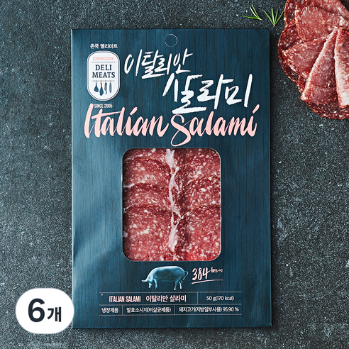 존쿡델리미트 이탈리안 살라미, 50g, 6개