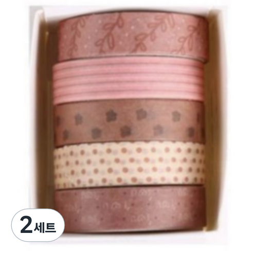 꼬까 자연 디자인 마스킹 테이프 5종 세트 10 호손, 혼합색상, 2세트