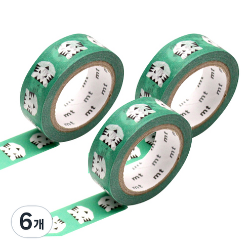 엠티 마스킹테이프 15mm x 7m, 호랑이(DMTK-PAPI01), 6개