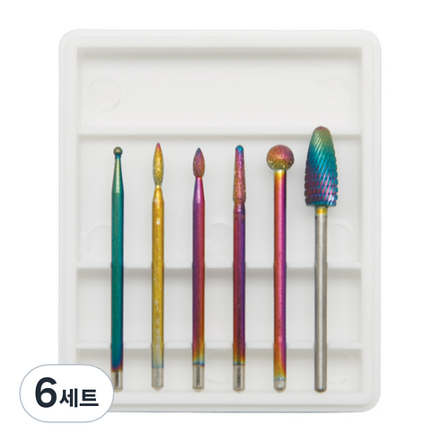 아이빛 에스엠에코랩 네일드릴 비트세트 04, 혼합색상, 6세트