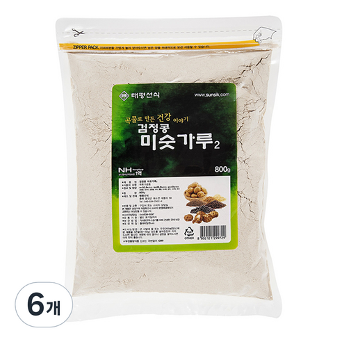 태평선식 검정콩 미숫가루 2, 800g, 6개