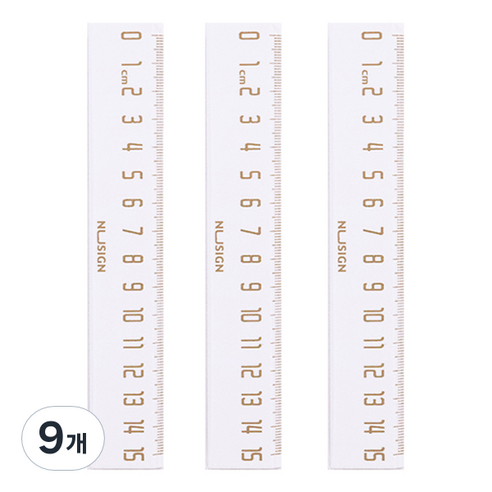 델리 누사인 ABS 자 15cm ENS096, 화이트, 9개