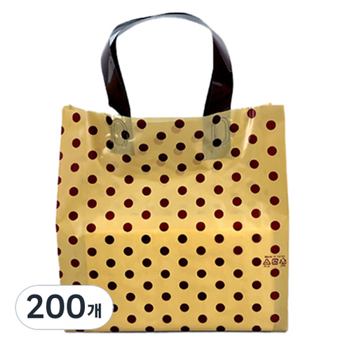 3호 손잡이 비닐봉투 30 x 38+8 cm, 도트골드, 200개