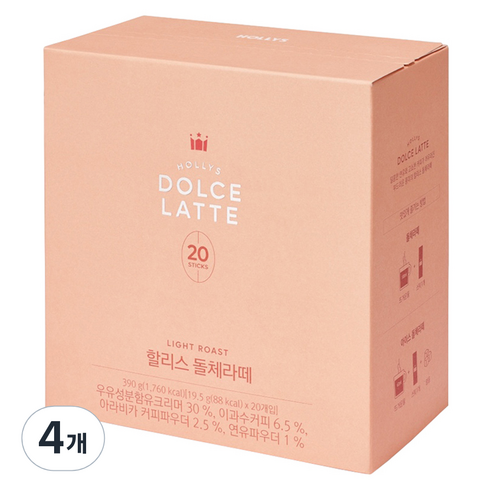 할리스 돌체라떼 분말, 19.5g, 20개입, 4개