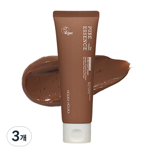 홀리카홀리카 퓨어에센스 더 비건 카카오닙스 포어 클레이 마스크 80g, 3개, 1개입