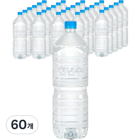 천년수 무라벨 생수, 2L, 60개