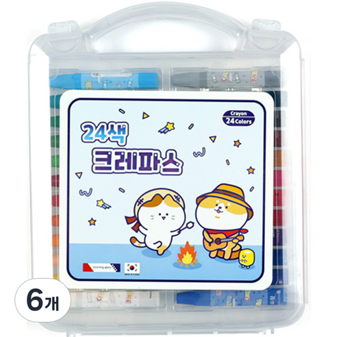 6000 모닝글로리 크레파스 핑크, 24색, 6개