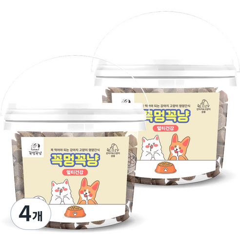 꼭멍꼭냥 반려동물 영양간식 멀티건강, 오리고기, 4개
