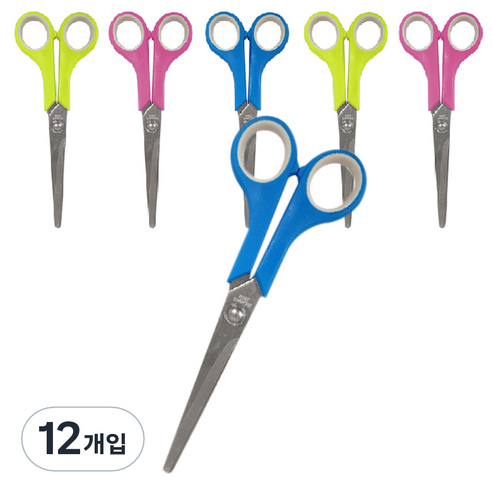 블루마토 중형 가위 17cm SCS002, 랜덤 발송, 12개입