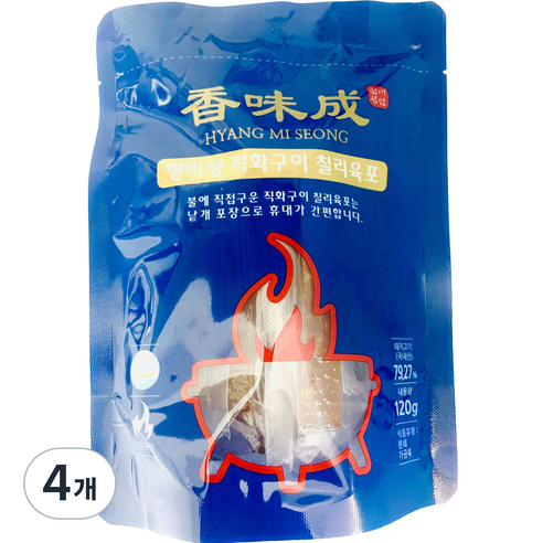 향미성 직화구이 칠리육포 25p, 120g, 4개