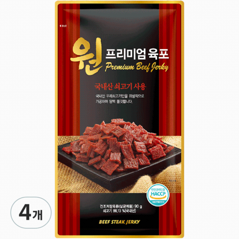 원프리미엄 육포, 90g, 4개