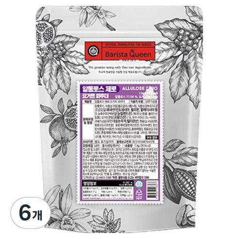 바리스타퀸 알룰로스 제로 요거트 파우더, 1kg, 1개, 6개