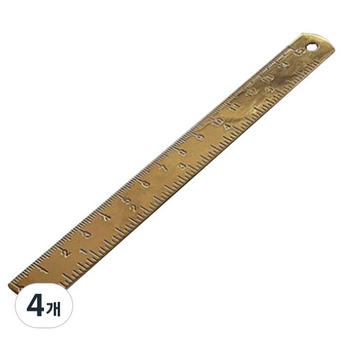 황동 메탈룰러 자 15cm, 골드, 4개