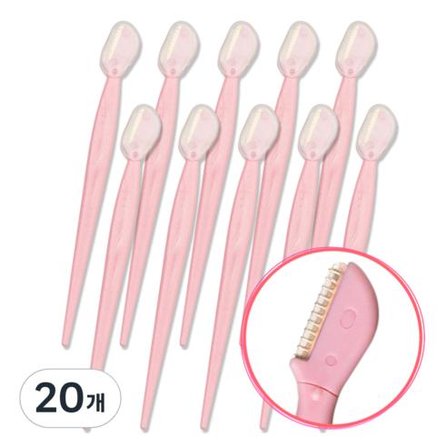래쉬톡 부분 눈썹 칼, 핑크, 20개