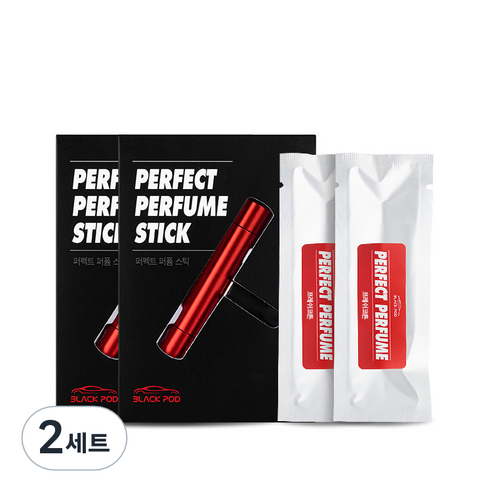 블랙팟 퍼펙트 퍼퓸스틱 레드 2p + 방향제 프레쉬코튼 스틱형 2p 세트, 2개입, 2세트