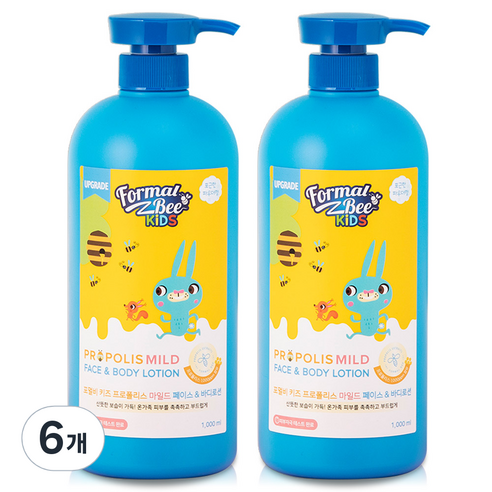 포멀비 키즈 프로폴리스 마일드 페이스 앤 바디로션, 1000ml, 6개