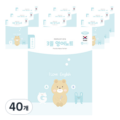 펜피아 1000 초등 3줄영어 제본노트, C블루, 40개