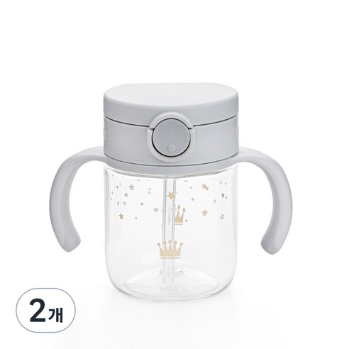릿첼 아스타 유아용 빨대컵 200ml, 2개, 라이트그레이