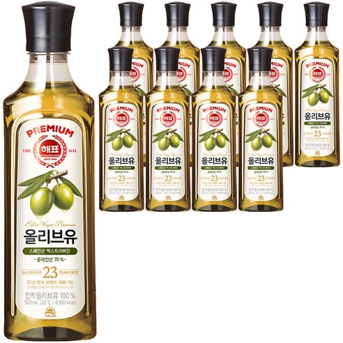 해표 압착 올리브유, 500ml, 10개
