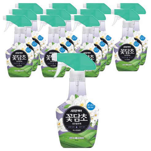 샤프란 꽃담초 섬유탈취제 자스민꽃향 본품, 400ml, 12개