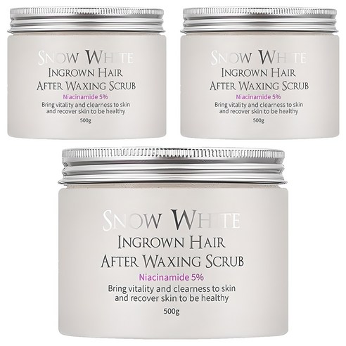 뷰티레시피 스노우화이트 인그로운헤어 에프터 왁싱 스크럽, 500g, 3개