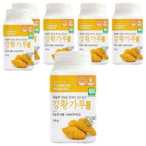 유기농마루 통째로 갈아넣은 강황가루, 150g, 6개