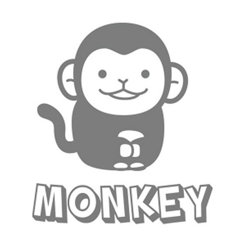 디자인수풀 그래픽스티커 동물농장, 원숭이(다크그레이