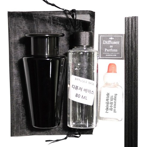 디퓨저KIT, 109.향수향-제라늄 앤 버베나, 100ml, 블랙갓폴스블랙