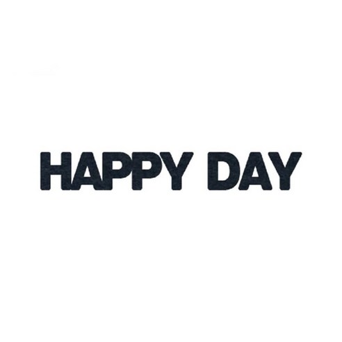 와니데코_접착이니셜 _HAPPY DAY, 블랙