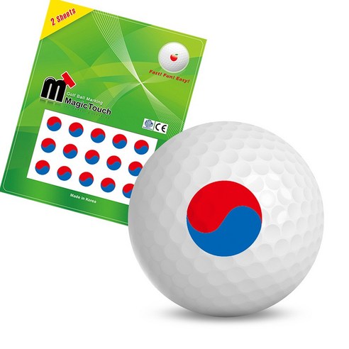 카시야 매직터치 골프공 스티커, 태극문양, 1개