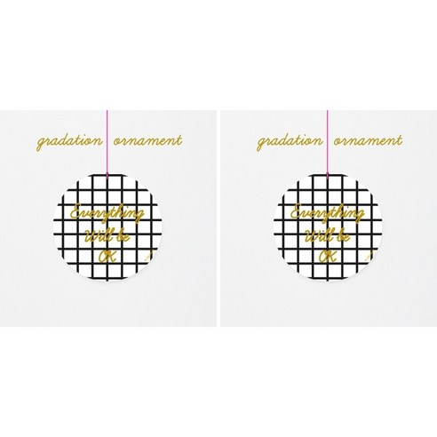 레드클라우디 그라데이션 오너먼트 컵받침 90 x 90 mm, 체크, 2개