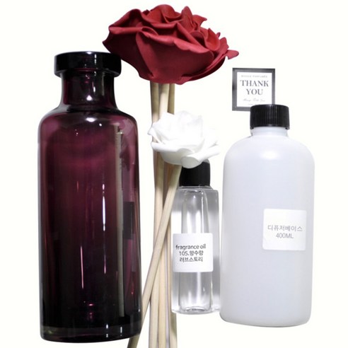 디퓨저KIT 보틀 와인유광 로즈, 향수향 러브스토리, 550ml