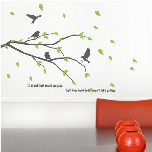 홈코디 봄의노래 소형 포인트 스티커, 다크그레이+옐로우그린