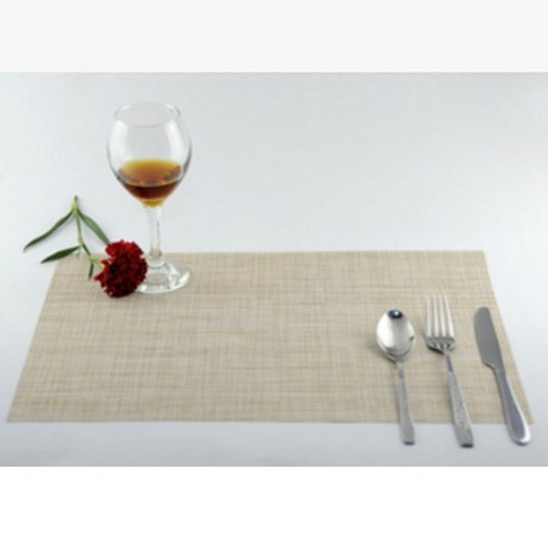 블럭마트 단색 식탁매트 2입, 베이지, 30 x 45 cm