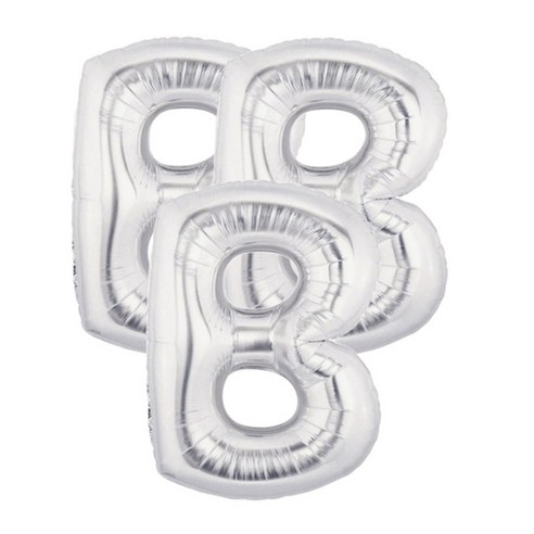 파티팡 알파벳은박풍선 중, 실버 B, 3개