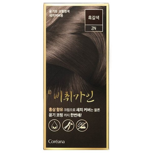 비취가인 윤기모 크림염색 염모제 새치커버용, 흑갈색, 1개