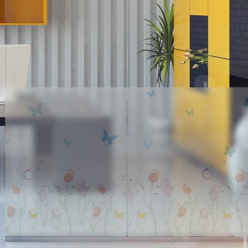 꾸밈 글라스 시트지, 나비가있는 정원