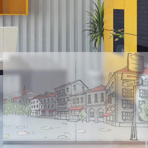 꾸밈 글라스 시트지, 낭만적인 유럽여행, 100 x 200 cm