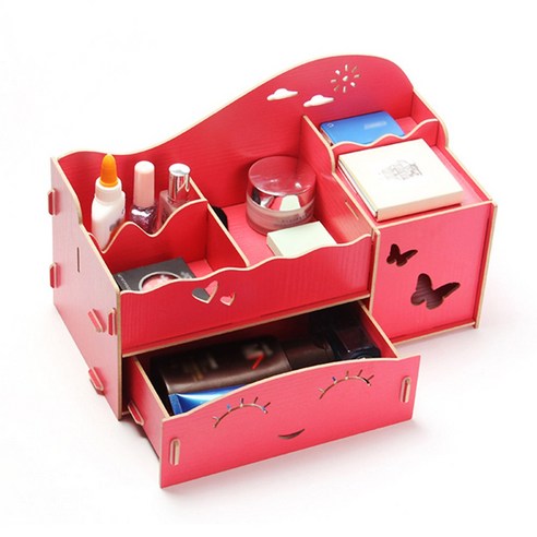 리빙조이 DIY A112 화장품정리함, 레드, 1개