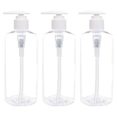 병도매닷컴 DTB300 용기 + 디스펜서 세트 3개, 용기(투명), 캡(206흰색), 300ml