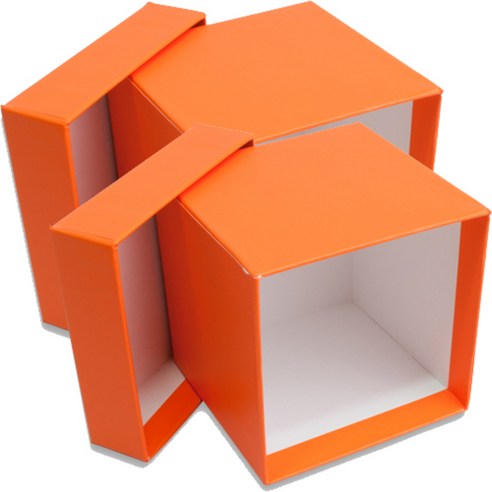 박스몬스터 아트 100 x 100 x 100 mm 선물포장박스, 오렌지 1, 2개