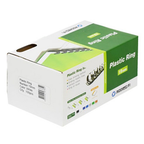 카피어랜드 제본 플라스틱링 1BOX 100개입, 19mm, 검정색