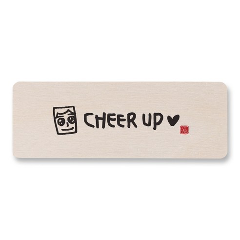 1AM 캘리그라피 도어사인 직사각 14 x 5cm, CHEER UP, 1개