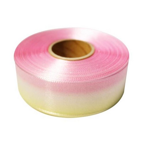 금비코리아 이색오간디 36mm 리본, 핑크 + 아이보리, 45m