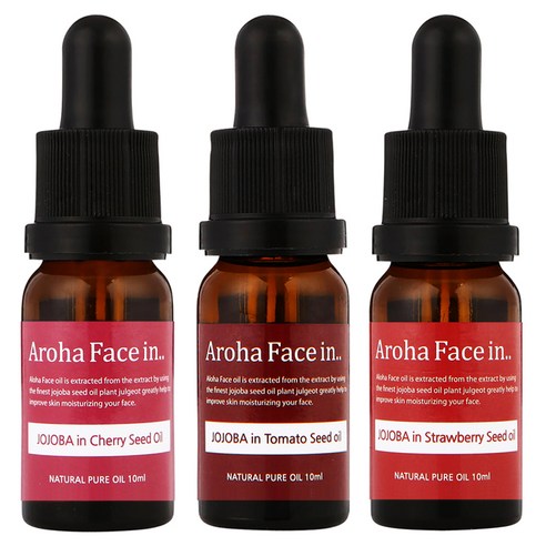 아로하트리즈 아로하페이스인 오일 세트, 체리씨드 10ml + 토마토씨드 10ml + 딸기씨드 10ml, 1세트