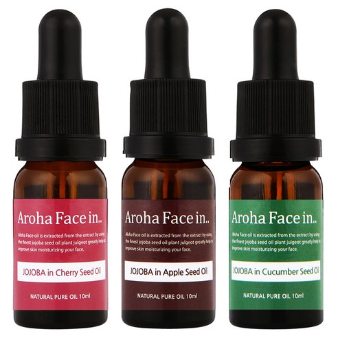아로하트리즈 아로하페이스인 오일 세트, 체리씨드 10ml + 애플씨드 10ml + 오이씨드 10ml, 1세트