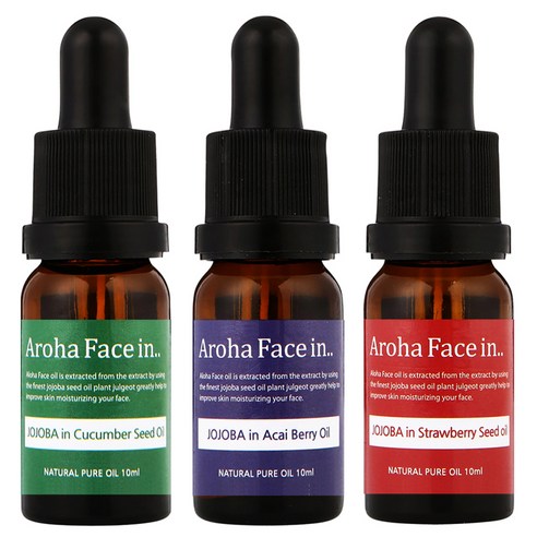 아로하트리즈 아로하페이스인 오일 세트, 오이씨드 10ml + 아사이베리 10ml + 딸기씨드 10ml, 1세트